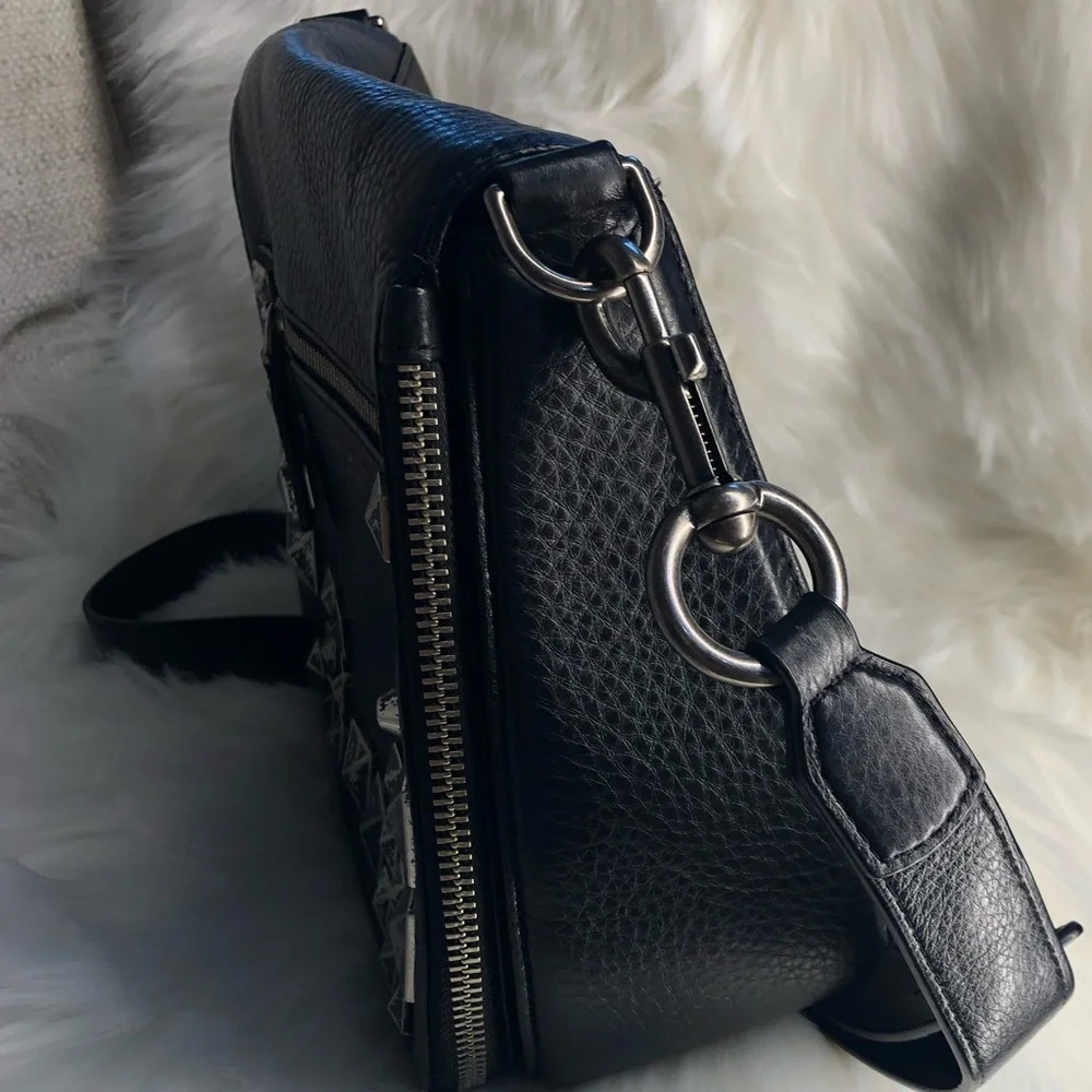 Marc Jacobs Black Leather Studded Crossbody Bag - Picture 4 of 7